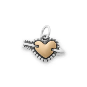 Beaded Heart and Arrow Charm