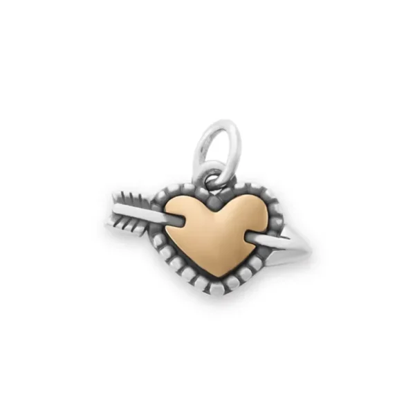 Beaded Heart and Arrow Charm