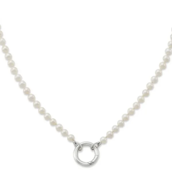 Cultured Pearl Changeable Charm Holder Necklace