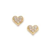 Delicate Pave Diamond Heart Studs