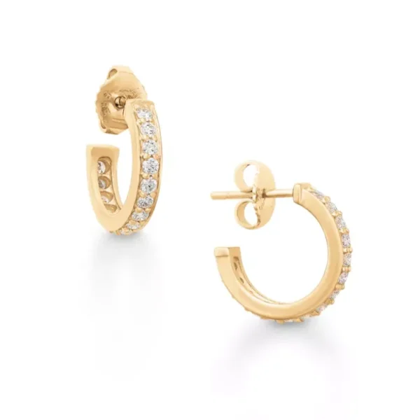 Delicate Pave Diamond Hoops