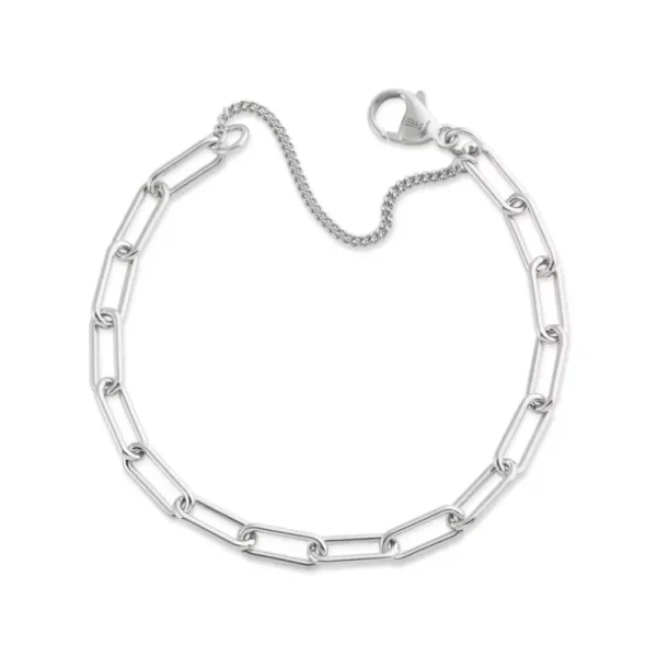 Elongated Link Charm Bracelet