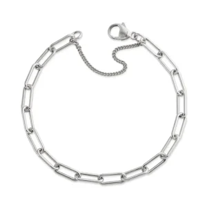 Elongated Link Charm Bracelet