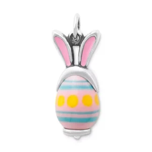 Enamel Bunny Ears Art Glass Charm