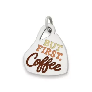 Enamel But First Coffee Charm