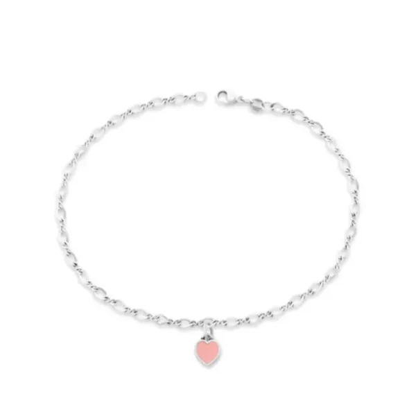 Enamel Connected Hearts Anklet