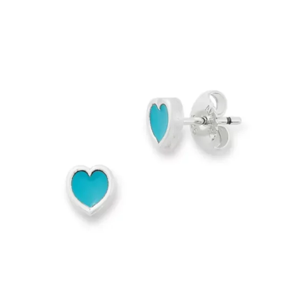 Enamel Connected Hearts Studs