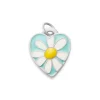 Enamel Daisy Heart Charm