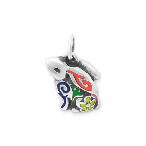 Enamel Festive Bunny Charm