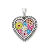 Enamel Floral Heart Pendant