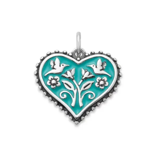 Enamel Hearts in Bloom Charm