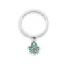 Enamel Mini Flower Charm Dangle Ring