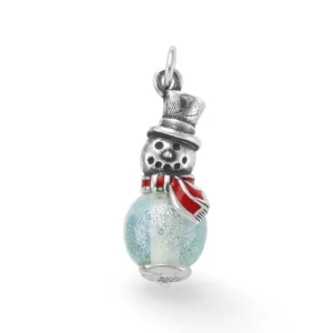 Enamel Snowman Art Glass Charm