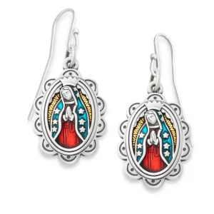 Enamel Virgin of Guadalupe Earrings