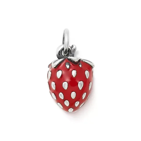 Enamel Wild Strawberry Charm