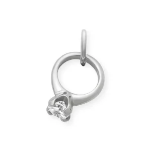 Engagement Ring Charm with Cubic Zirconia