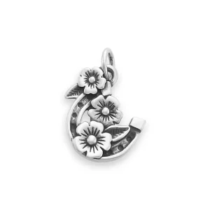 Floral Horseshoe Charm