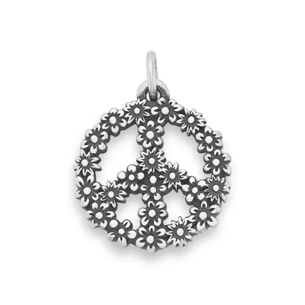 Floral Peace Sign Charm