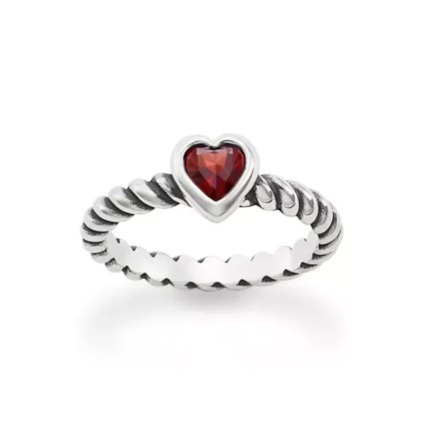 Gemstone Heart Twisted Wire Ring