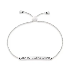 God is Within Her Slider Bracelet