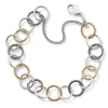 Gold and Silver Loops Charm Bracelet