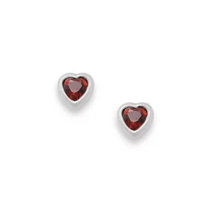 Heart Gemstone Studs