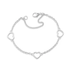 Heart Station Charm Bracelet