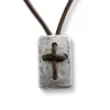 Leather Cross Shield Necklace