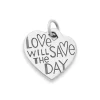 Love Will Save the Day Heart Charm