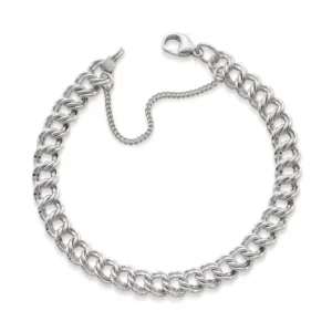 Medium Double Curb Charm Bracelet