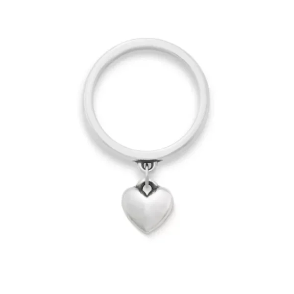 Mini Heart Charm Dangle Ring