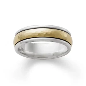 Narrow Hammered Simplicity Wedding Ring