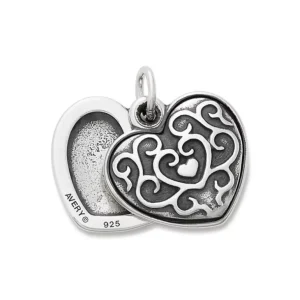 Ornate Heart Swivel Locket Charm