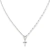 Paired Chains Cross Necklace