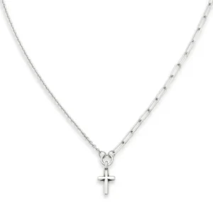 Paired Chains Cross Necklace