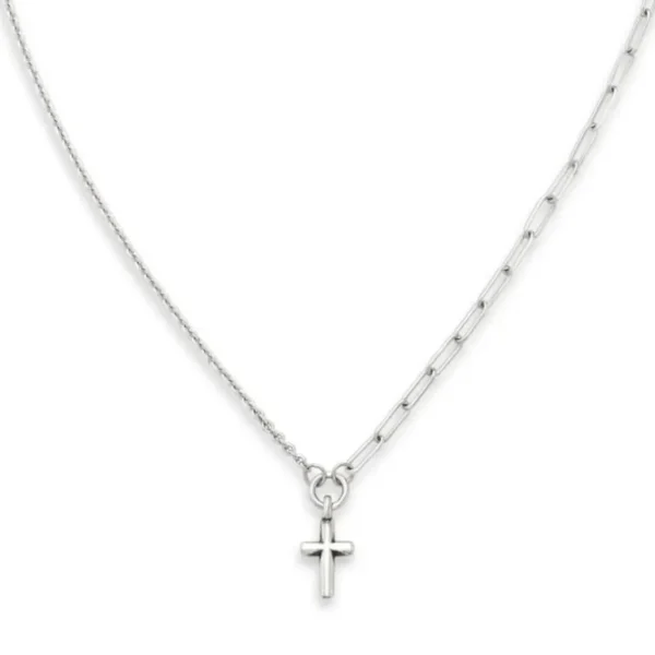 Paired Chains Cross Necklace