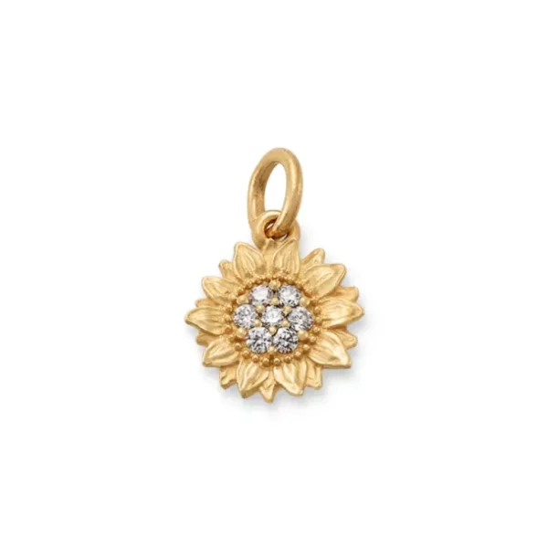 Pave Diamond Sunflower Pendant