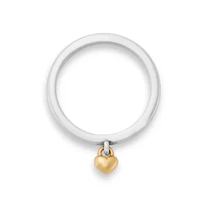 Petite Heart of Gold Dangle Ring