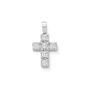 Petite Latin Cross Pendant with Diamonds