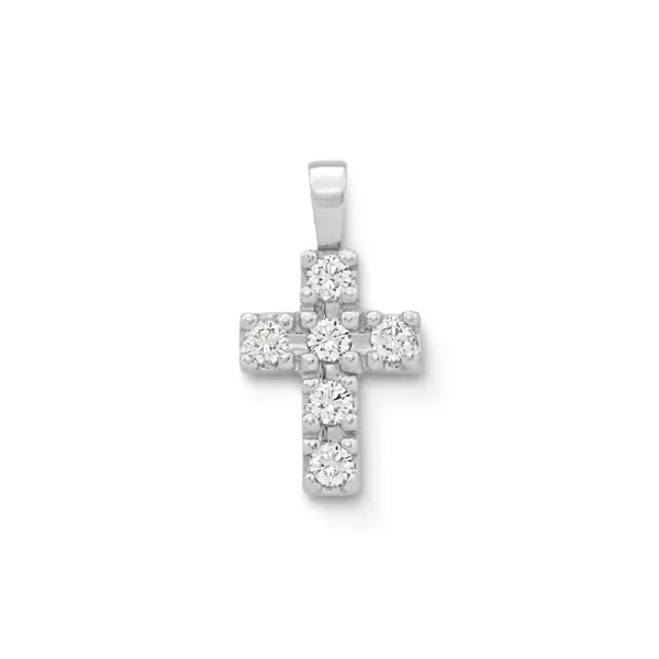 Petite Latin Cross Pendant with Diamonds