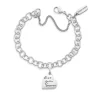 "Love You More" Charm on Forged Link Charm Bracelet