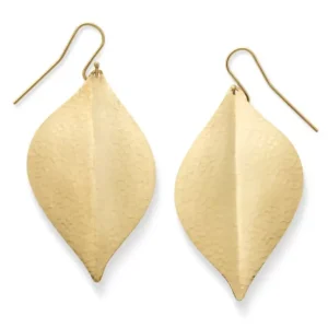 Repousse Leaf Dangle Earrings