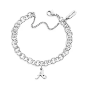 Script Initial Charm Bracelet