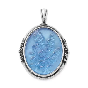 Sculpted Bluebonnet Layered Gemstone Pendant