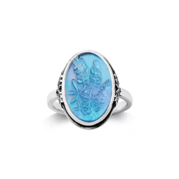 Sculpted Bluebonnet Layered Gemstone Ring