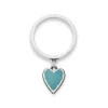 Small Enamel Heart Charm Dangle Ring