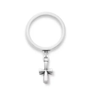 St. Teresa Cross Charm Dangle Ring