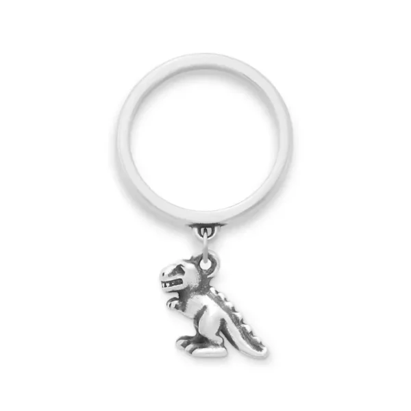 Tiny T.rex Charm Dangle Ring