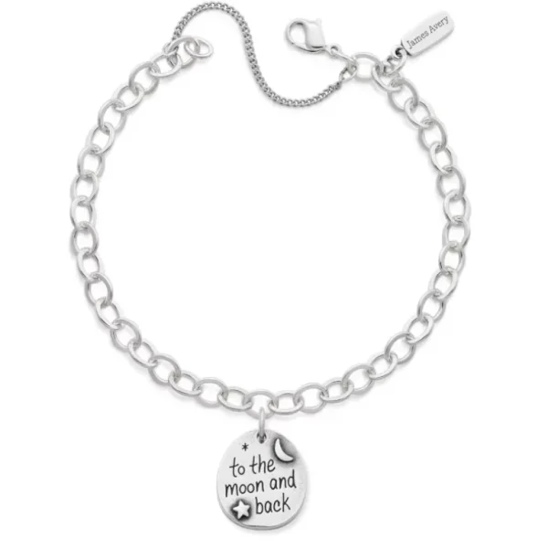 To the Moon and Back Charm on Forged Link Charm Bracelet