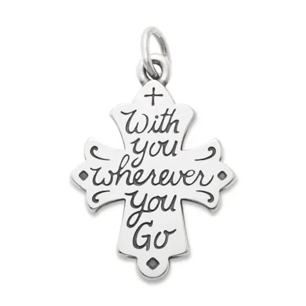 With You Wherever You Go Cross Charm